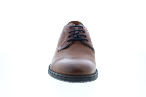 Geox U Jaylon Mens Brown Leather Oxfords & Lace Ups Plain Toe Shoes