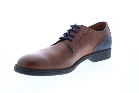 Geox U Jaylon Mens Brown Leather Oxfords & Lace Ups Plain Toe Shoes