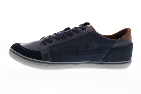 Geox U Halver A Mens Blue Leather Lace Up Euro Sneakers Shoes