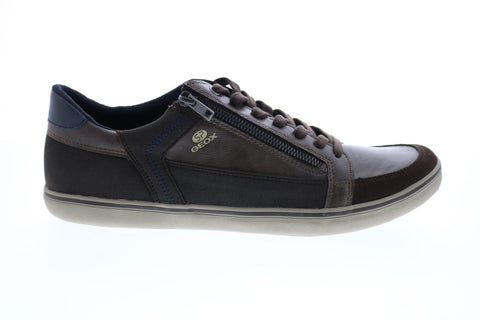 Geox U Halver A Mens Brown Leather Lace Up Euro Sneakers Shoes