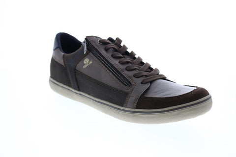 Geox U Halver A Mens Brown Leather Lace Up Euro Sneakers Shoes