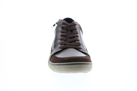Geox U Halver A Mens Brown Leather Lace Up Euro Sneakers Shoes