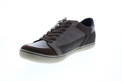 Geox U Halver A Mens Brown Leather Lace Up Euro Sneakers Shoes