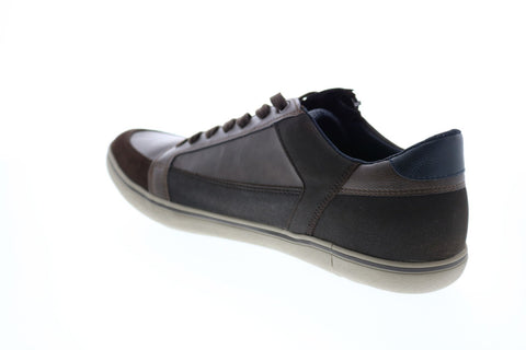 Geox U Halver A Mens Brown Leather Lace Up Euro Sneakers Shoes