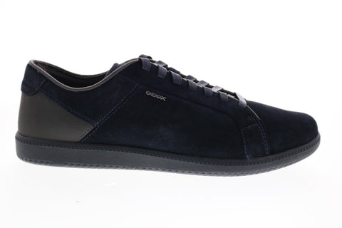Geox U Keilan D Mens Blue Patent Leather Lace Up Euro Sneakers Shoes