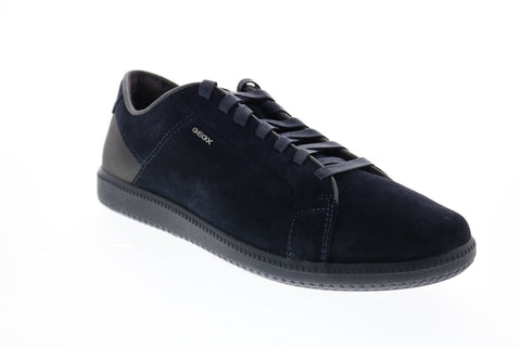 Geox U Keilan D Mens Blue Patent Leather Lace Up Euro Sneakers Shoes