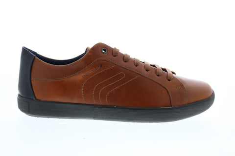 Geox U Jharrod A Mens Brown Leather Lace Up Euro Sneakers Shoes