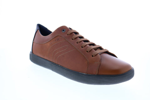 Geox U Jharrod A Mens Brown Leather Lace Up Euro Sneakers Shoes