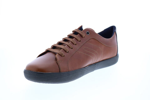 Geox U Jharrod A Mens Brown Leather Lace Up Euro Sneakers Shoes