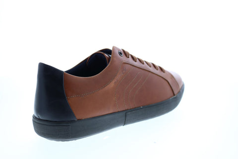 Geox U Jharrod A Mens Brown Leather Lace Up Euro Sneakers Shoes