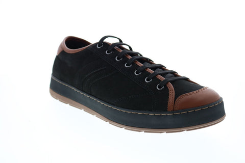 Geox U Ariam G Mens Black Leather Lace Up Euro Sneakers Shoes