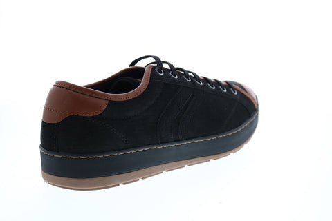 Geox U Ariam G Mens Black Leather Lace Up Euro Sneakers Shoes