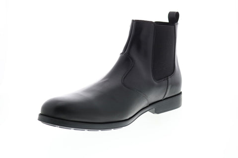 Geox U Hilstone Wide Np A U845TD00043C9999 Mens Black Wide Leather Chelsea Boots