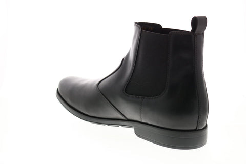 Geox U Hilstone Wide Np A U845TD00043C9999 Mens Black Wide Leather Chelsea Boots