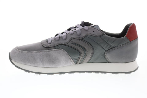 Geox U Vincit U845VC043FUC1071 Mens Gray Leather Euro Sneakers Shoes