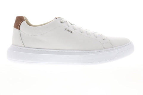 Geox U Deiven U845WB00085C1000 Mens White Leather Low Top Sneakers Shoes