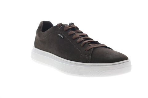 Geox U Deiven B Mens Brown Nubuck Lace Up Euro Sneakers Shoes
