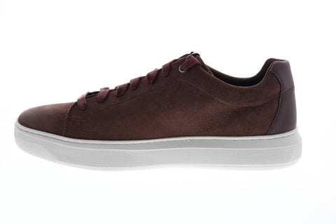 Geox U Deivan B Mens Red Nubuck Lace Up Euro Sneakers Shoes