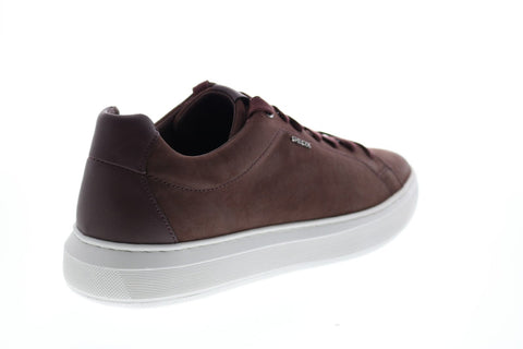 Geox U Deivan B Mens Red Nubuck Lace Up Euro Sneakers Shoes