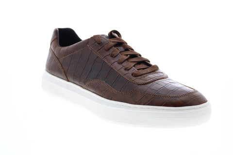 Geox U Deiven C Mens Brown Leather Lace Up Euro Sneakers Shoes