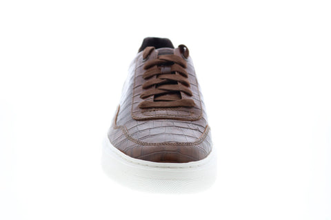 Geox U Deiven C Mens Brown Leather Lace Up Euro Sneakers Shoes