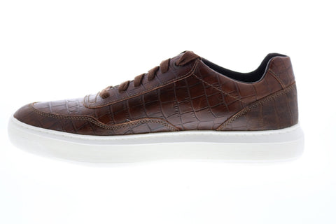 Geox U Deiven C Mens Brown Leather Lace Up Euro Sneakers Shoes