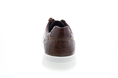 Geox U Deiven C Mens Brown Leather Lace Up Euro Sneakers Shoes