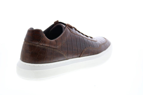Geox U Deiven C Mens Brown Leather Lace Up Euro Sneakers Shoes