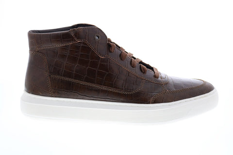 Geox U Deiven D Mens Brown Leather Lace Up Euro Sneakers Shoes