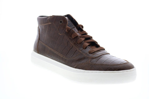Geox U Deiven D Mens Brown Leather Lace Up Euro Sneakers Shoes