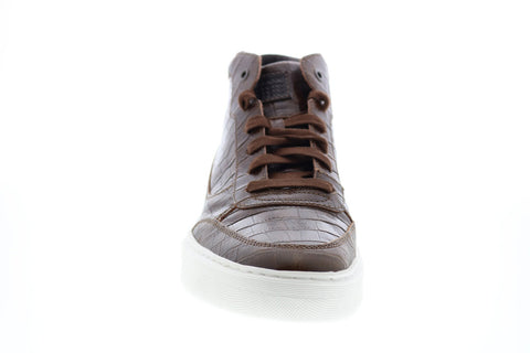 Geox U Deiven D Mens Brown Leather Lace Up Euro Sneakers Shoes