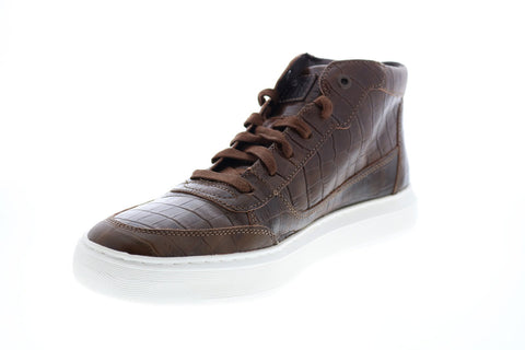 Geox U Deiven D Mens Brown Leather Lace Up Euro Sneakers Shoes