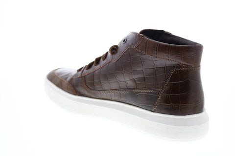 Geox U Deiven D Mens Brown Leather Lace Up Euro Sneakers Shoes