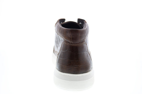 Geox U Deiven D Mens Brown Leather Lace Up Euro Sneakers Shoes
