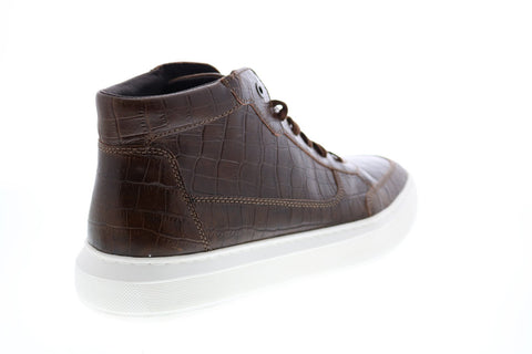 Geox U Deiven D Mens Brown Leather Lace Up Euro Sneakers Shoes