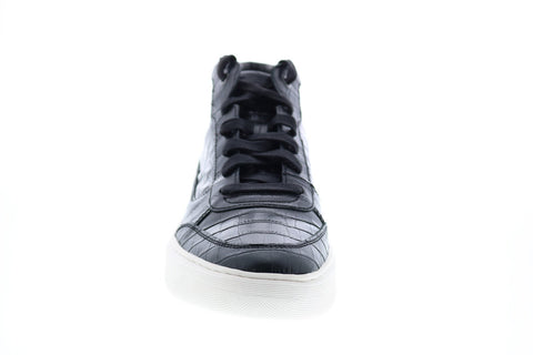Geox U Deiven D Mens Black Leather Lace Up Euro Sneakers Shoes