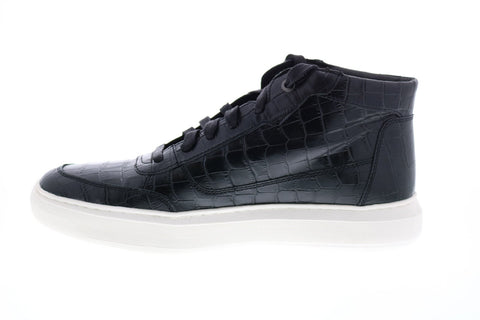 Geox U Deiven D Mens Black Leather Lace Up Euro Sneakers Shoes