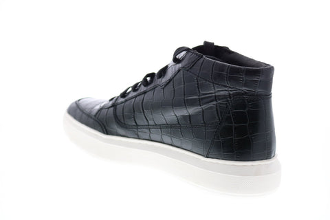 Geox U Deiven D Mens Black Leather Lace Up Euro Sneakers Shoes