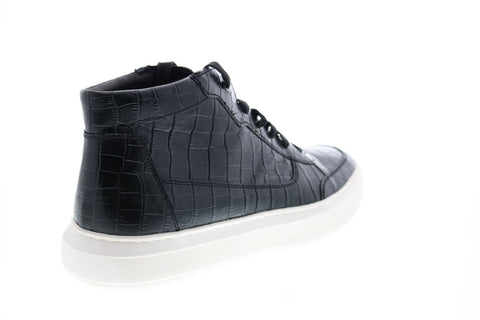 Geox U Deiven D Mens Black Leather Lace Up Euro Sneakers Shoes