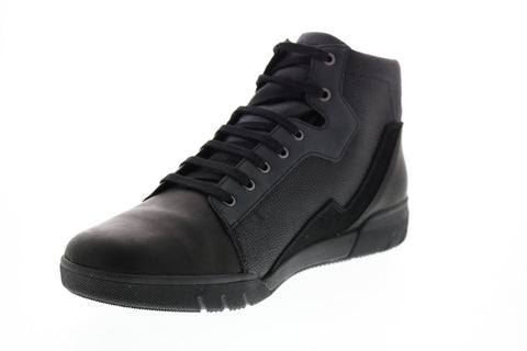 Geox U Redward B Abx B Mens Black Leather Lace Up Euro Sneakers Shoes