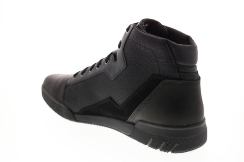 Geox U Redward B Abx B Mens Black Leather Lace Up Euro Sneakers Shoes