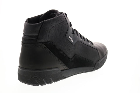 Geox U Redward B Abx B Mens Black Leather Lace Up Euro Sneakers Shoes