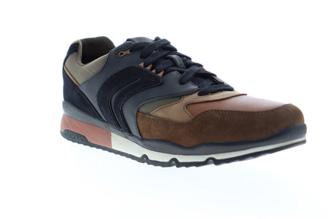 Geox U Sandford U84A6A022MEC0517 Mens Brown Leather Low Top Sneakers Shoes