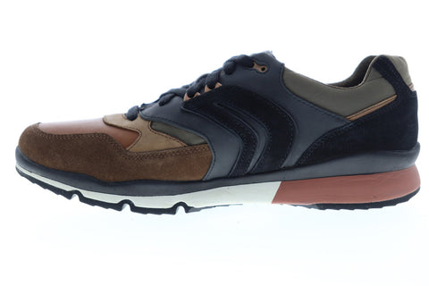 Geox U Sandford U84A6A022MEC0517 Mens Brown Leather Low Top Sneakers Shoes