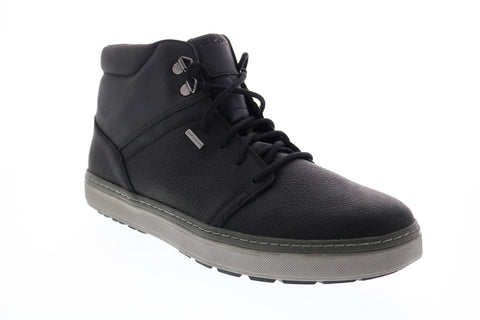 Geox U Mattias B Abx A Mens Black Leather Lace Up Euro Sneakers Shoes