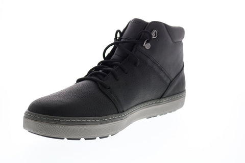 Geox U Mattias B Abx A Mens Black Leather Lace Up Euro Sneakers Shoes