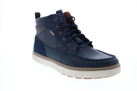 Geox U Mattias B Abx B Mens Blue Leather Lace Up Euro Sneakers Shoes