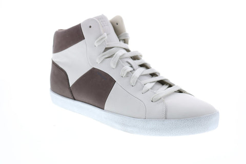 Geox U Smart A Mens White Leather Lace Up Euro Sneakers Shoes
