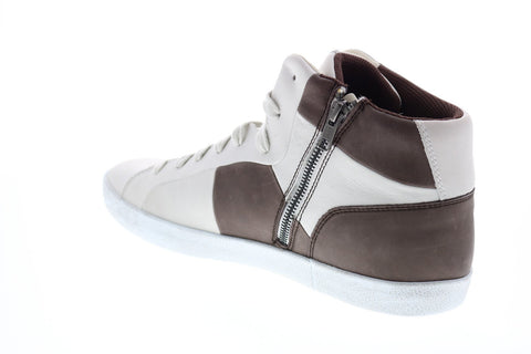 Geox U Smart A Mens White Leather Lace Up Euro Sneakers Shoes