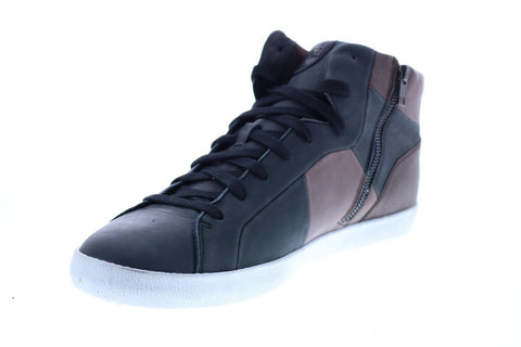 Geox U Smart A Mens Black Leather Lace Up Euro Sneakers Shoes